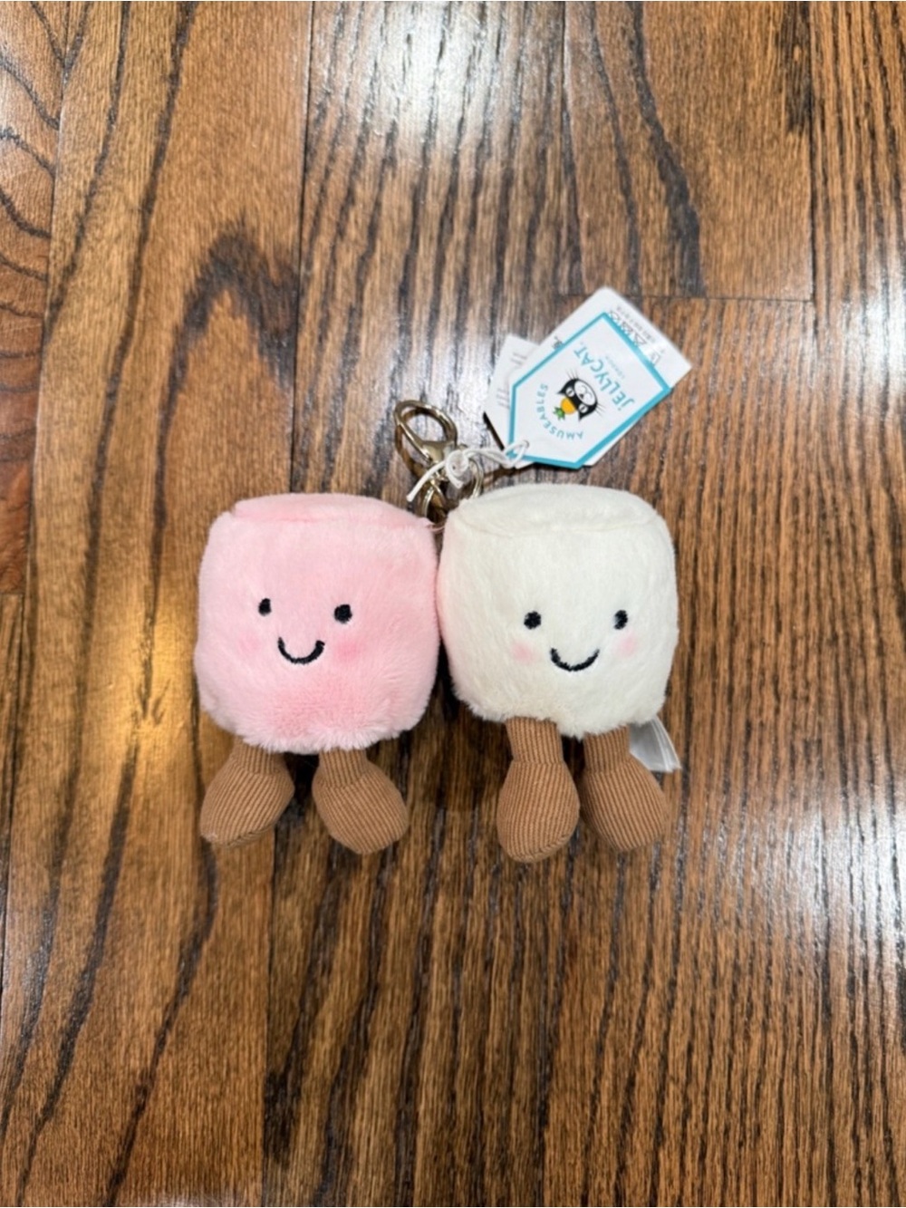 Jellycat Amuseable Marshmallows bag charm keychain - Picture 2 of 6